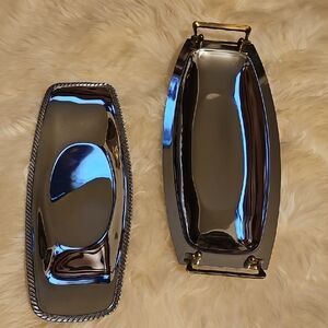 Elegant Silver and Gold Serving Trays